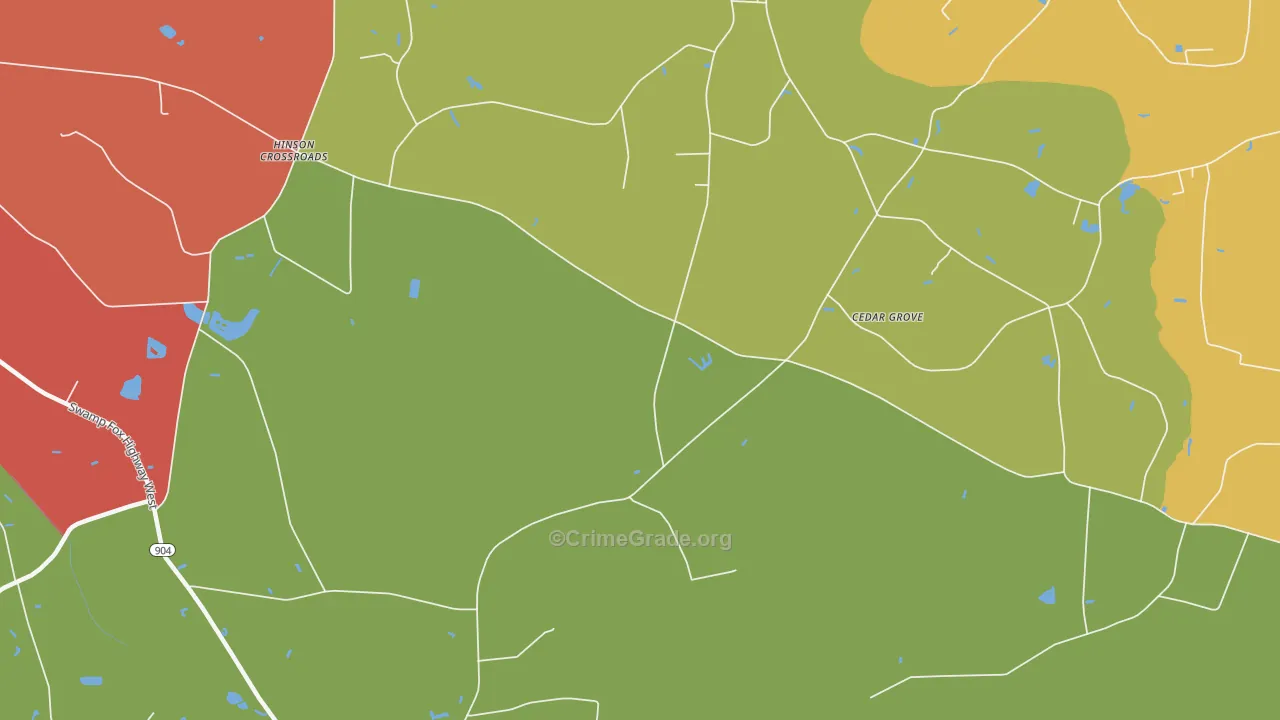 Cherry Grove, NC Map of Robbery Rates