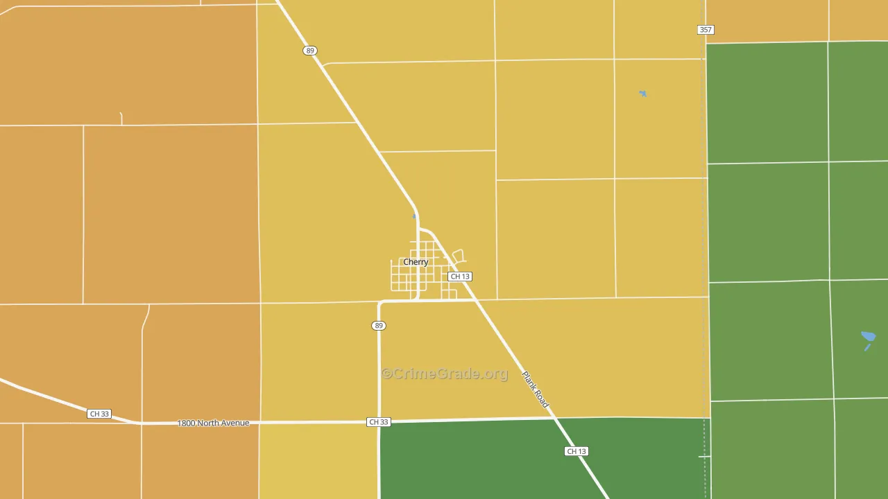 Cherry, IL Map of Robbery Rates