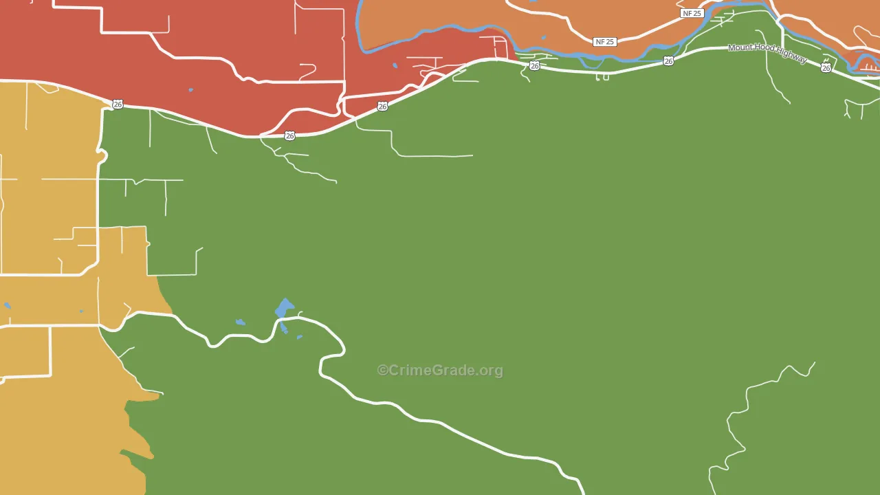 Cherryville, OR Map of Robbery Rates