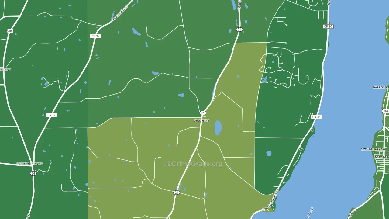 Cheshire, NY Map of Robbery Rates