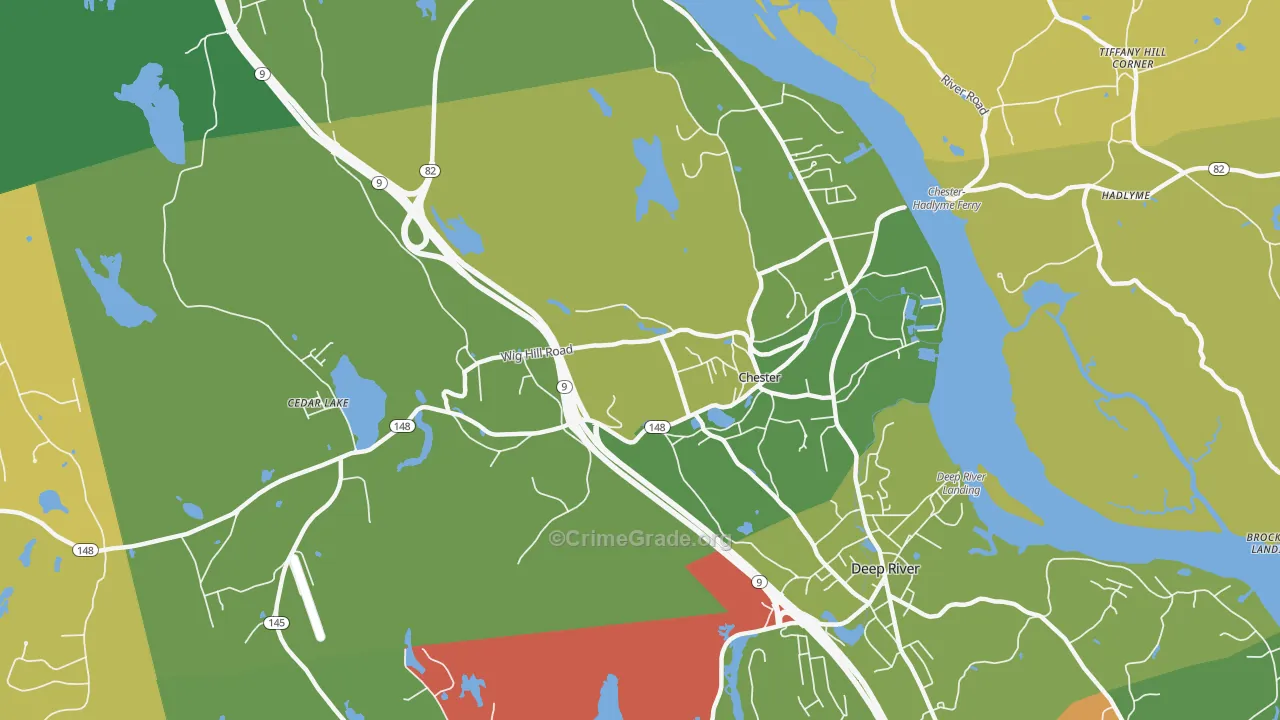 Chester, CT Map of Robbery Rates