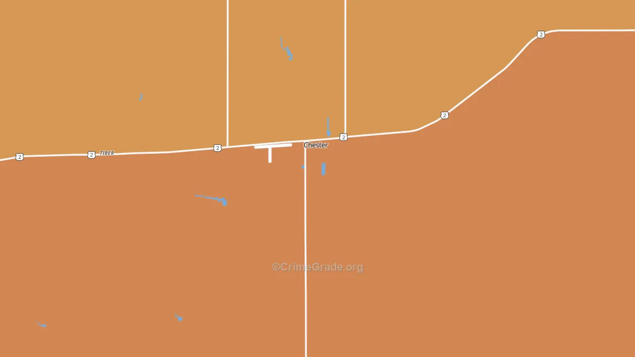Chester, MT Map of Robbery Rates