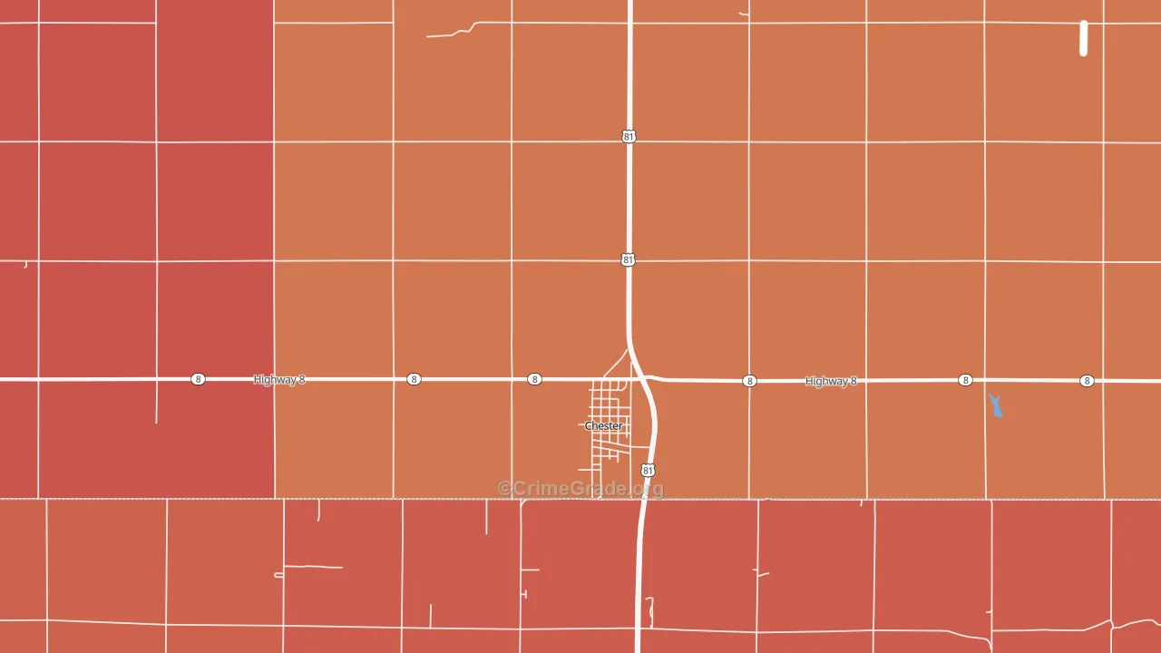 Chester, NE Map of Robbery Rates