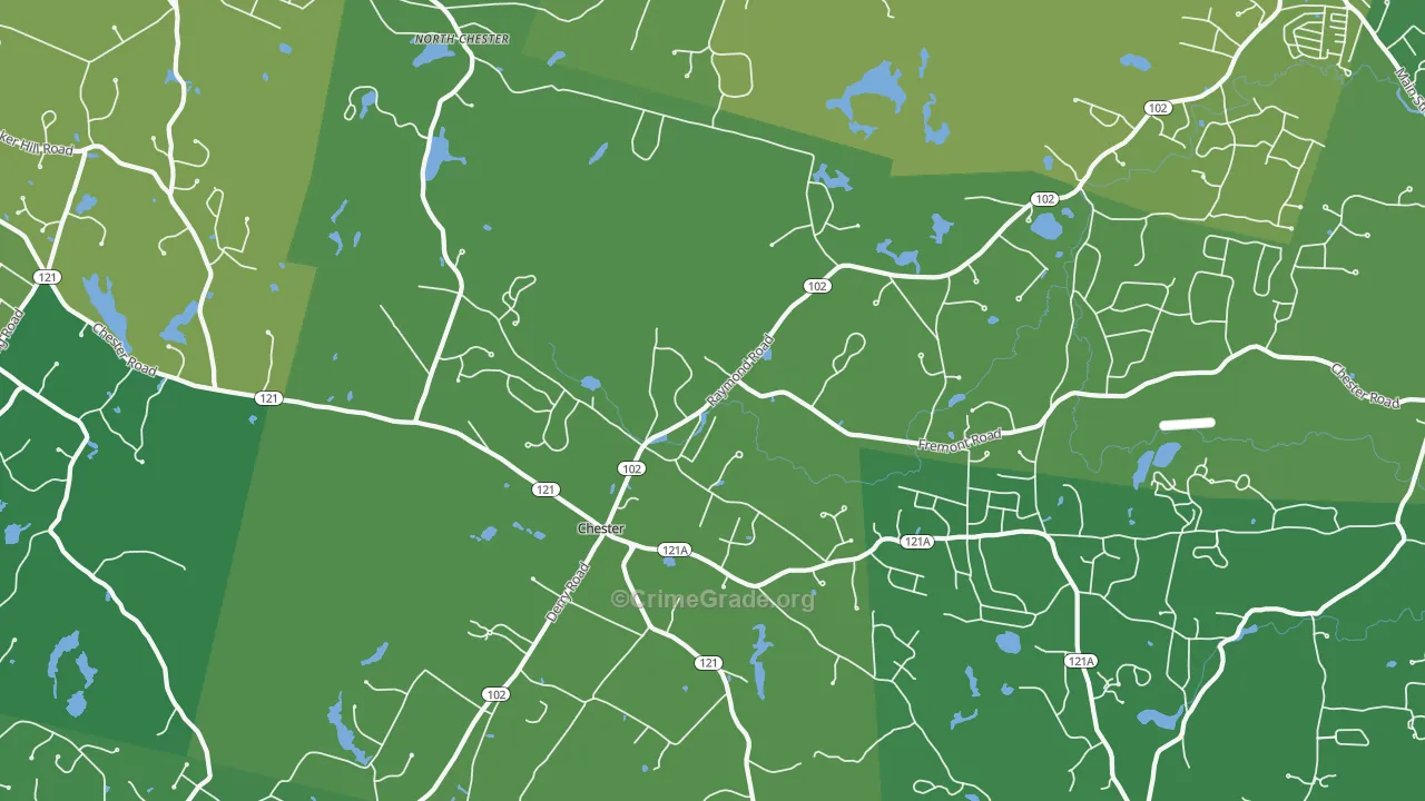 Chester, NH Map of Robbery Rates