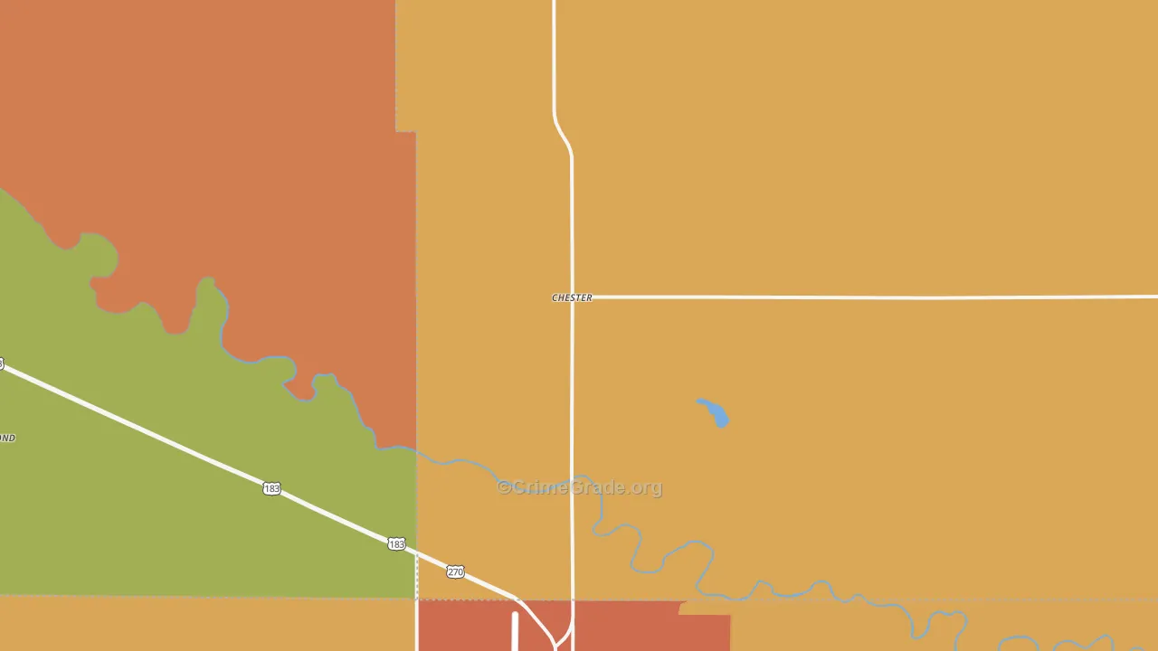 Chester, OK Map of Robbery Rates