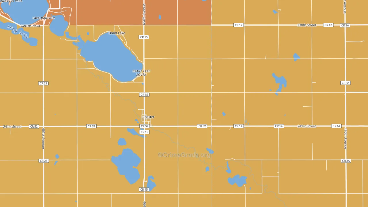 Chester, SD Map of Robbery Rates
