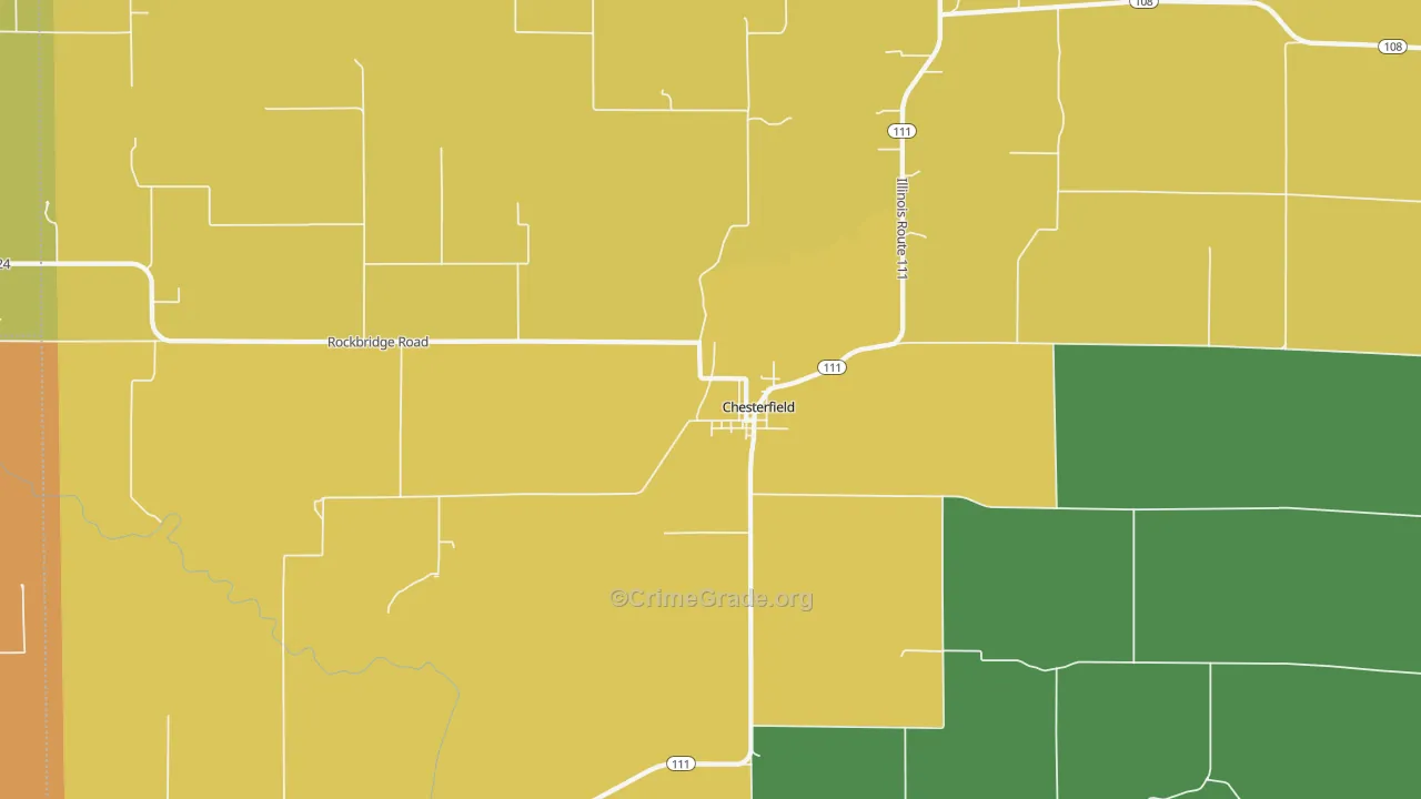 Chesterfield, IL Map of Robbery Rates