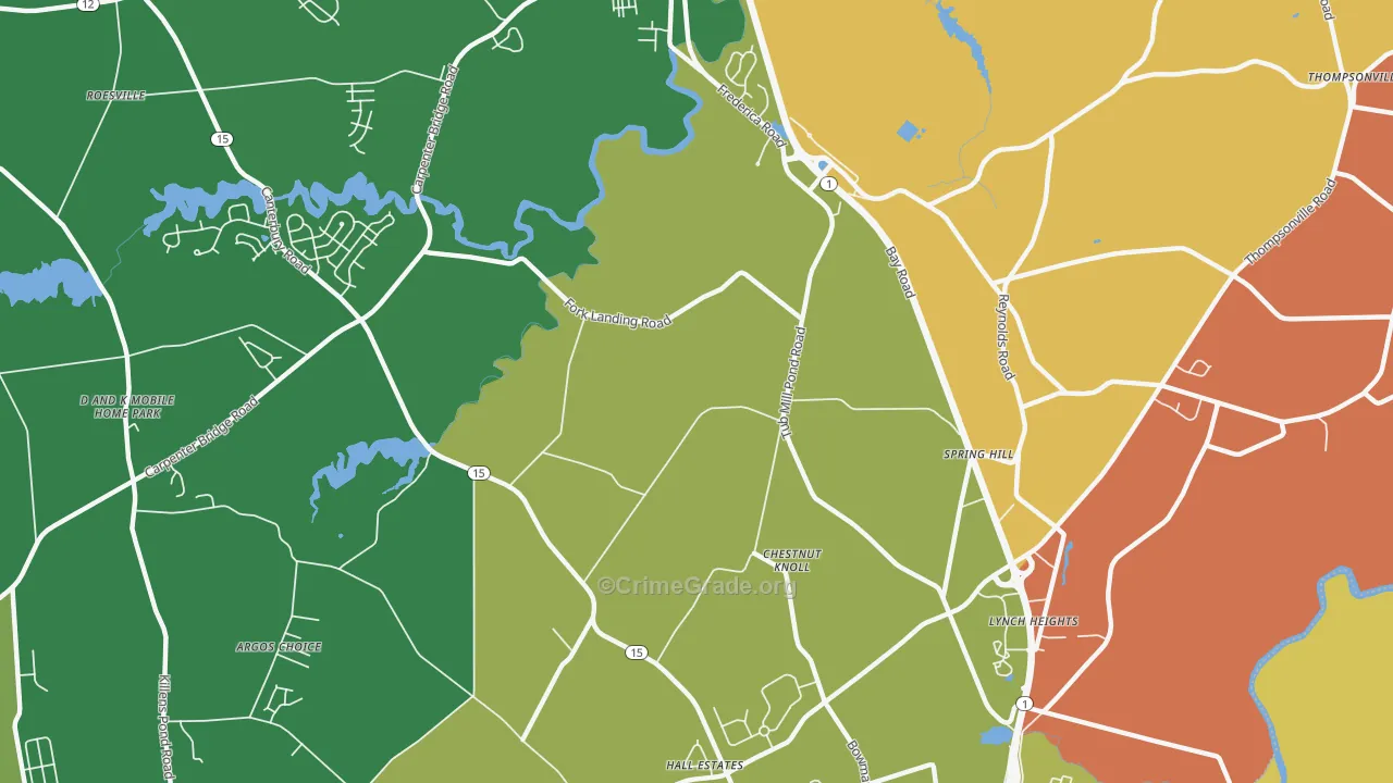 Chestnut Knoll, DE Map of Robbery Rates