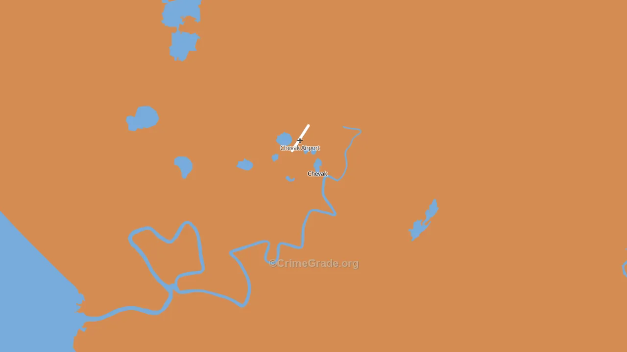 Chevak, AK Map of Robbery Rates
