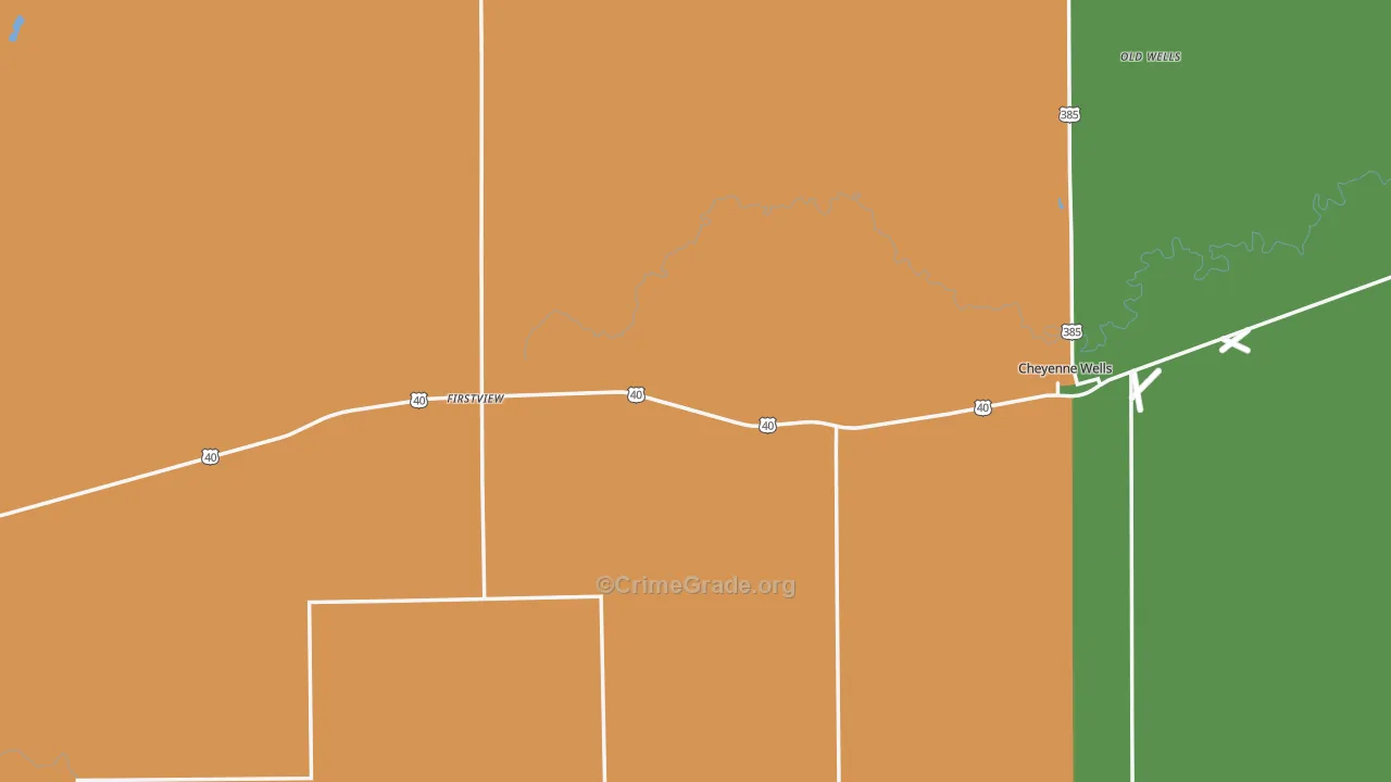 Cheyenne County, CO Map of Robbery Rates