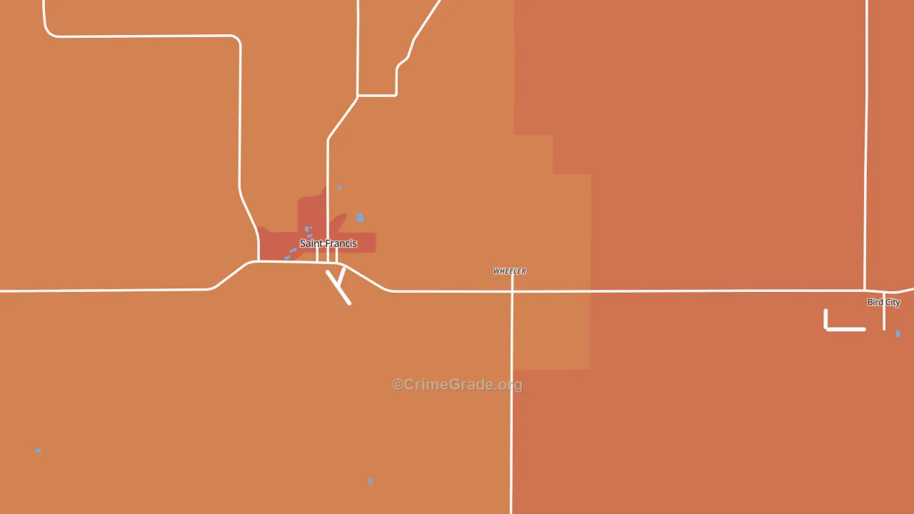 Cheyenne County, KS Map of Robbery Rates
