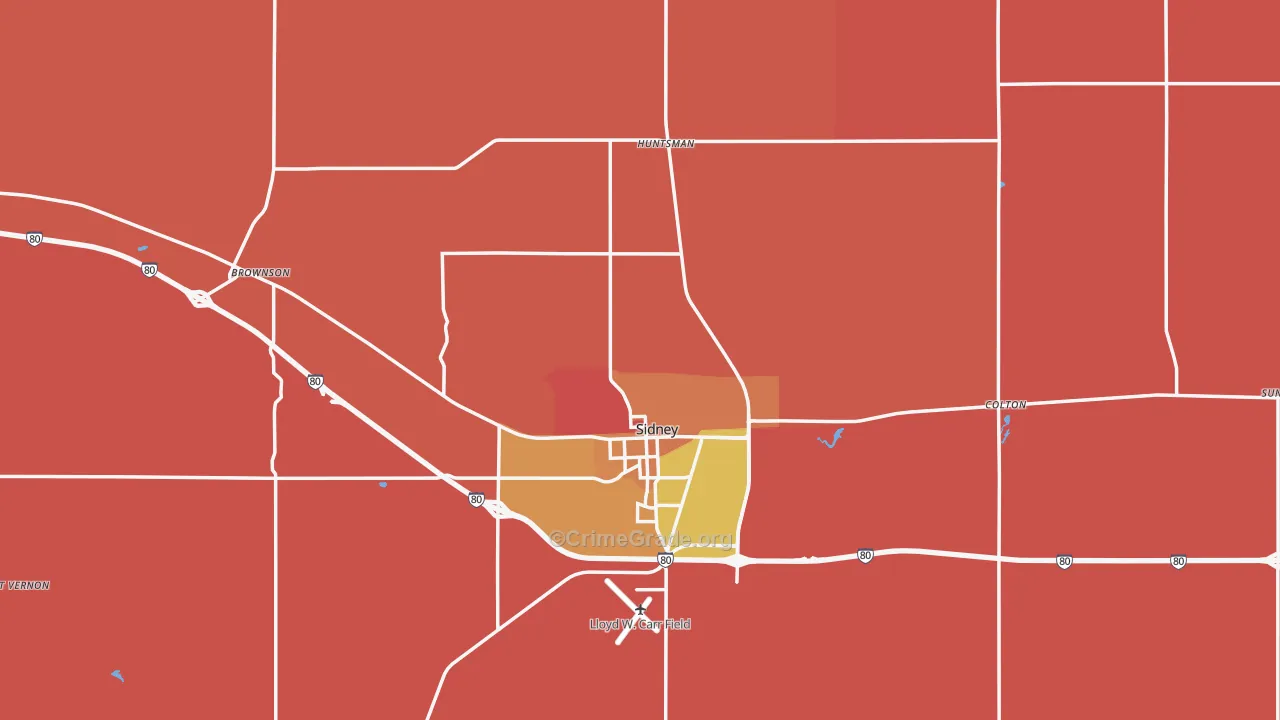 Cheyenne County, NE Map of Robbery Rates