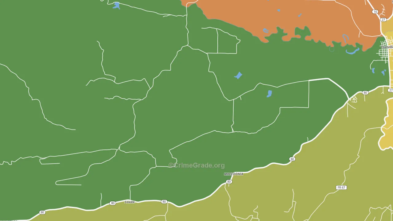 Chickalah, AR Map of Robbery Rates