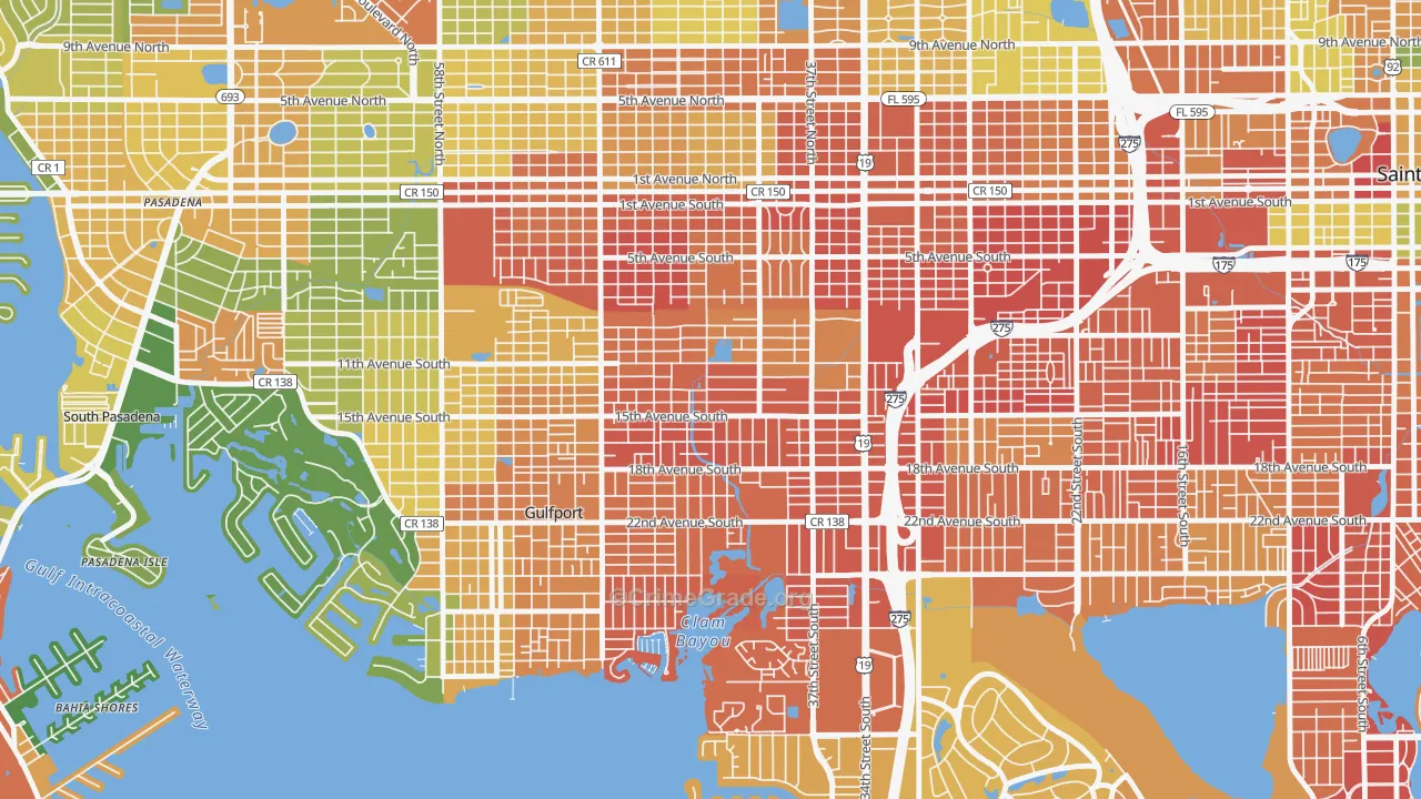 Childs Park, St. Petersburg, FL Map of Robbery Rates