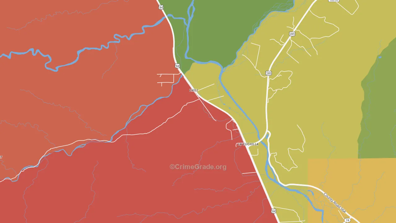 Chili, NM Map of Robbery Rates