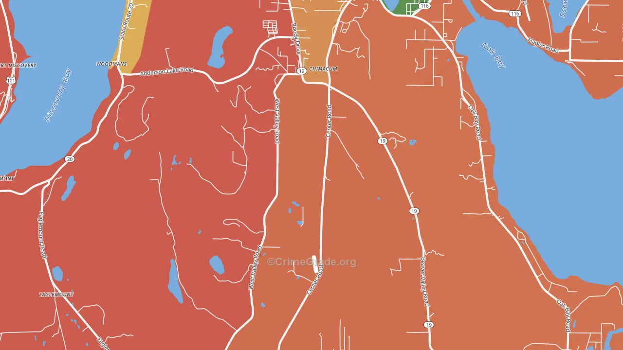 Chimacum, WA Map of Robbery Rates