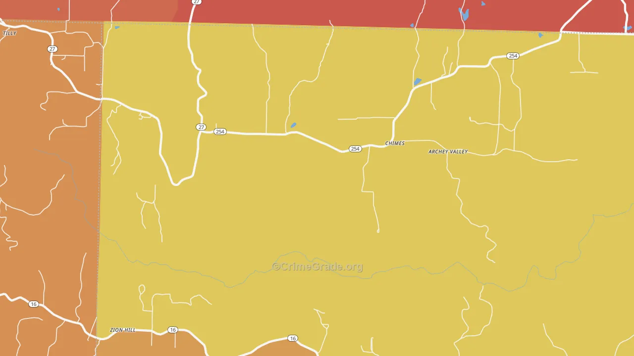 Chimes, AR Map of Robbery Rates