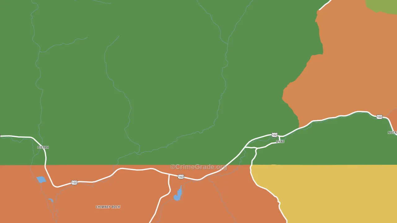 Chimney Rock, CO Map of Robbery Rates