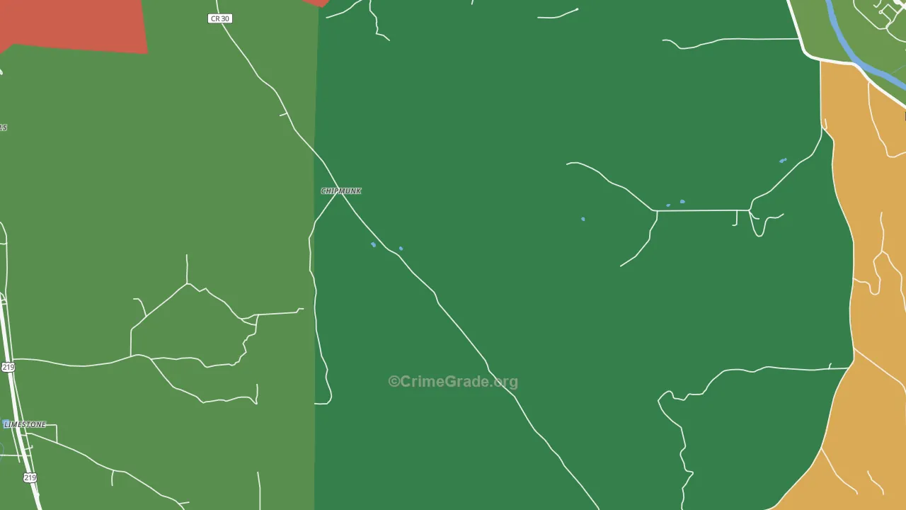 Chipmunk, NY Map of Robbery Rates