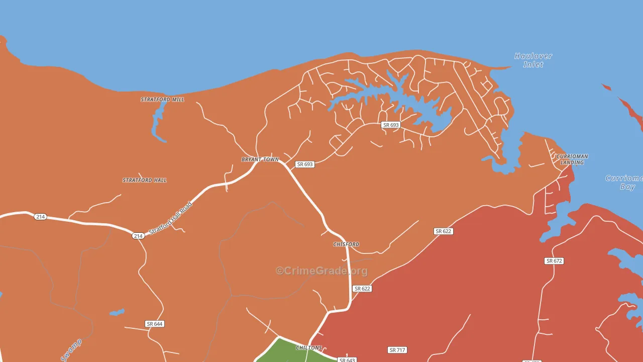 Chisford, VA Map of Robbery Rates