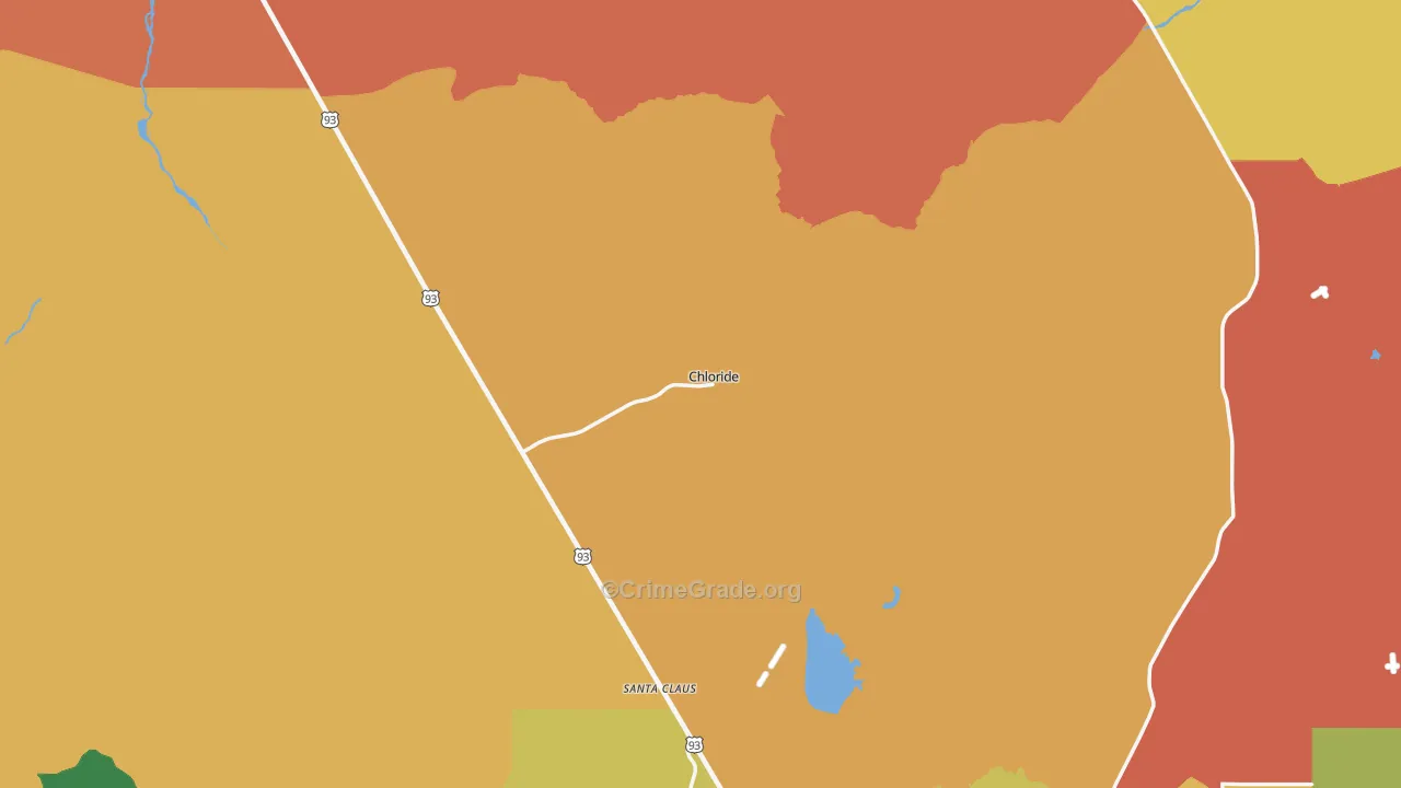 Chloride, AZ Map of Robbery Rates