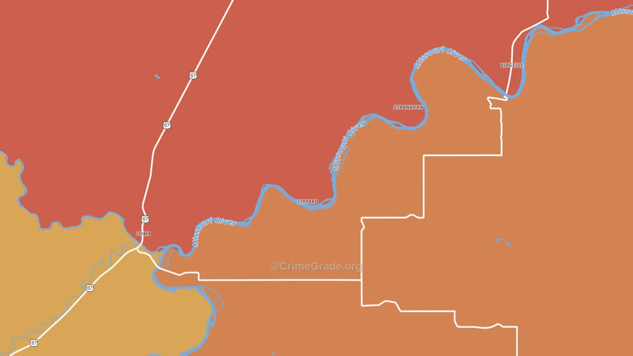 Chouteau County, MT Map of Robbery Rates