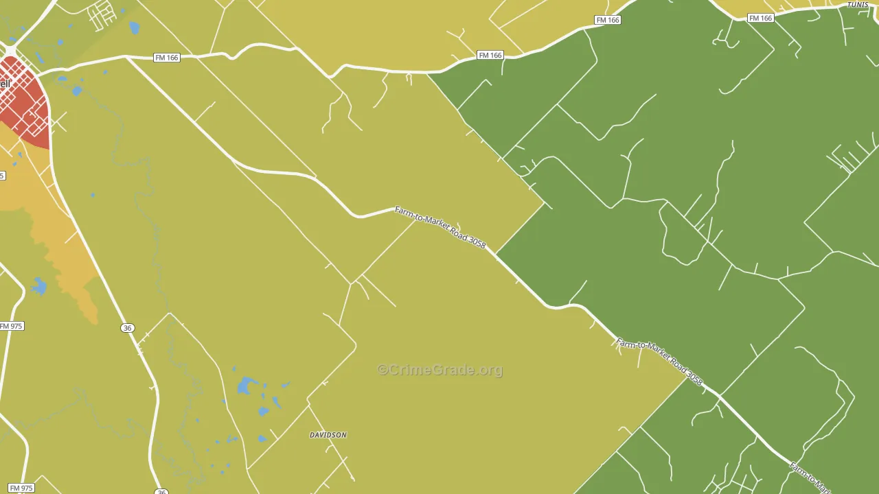 Chriesman, TX Map of Robbery Rates