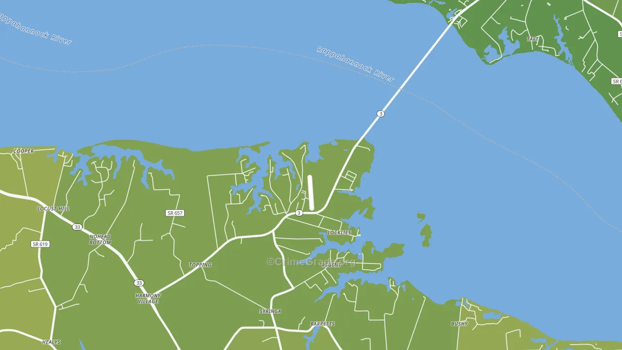 Christchurch, VA Map of Robbery Rates