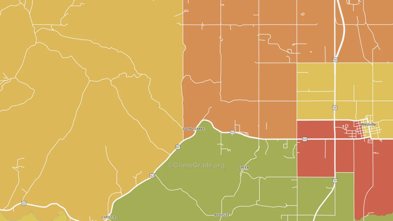 Christie, OK Map of Robbery Rates