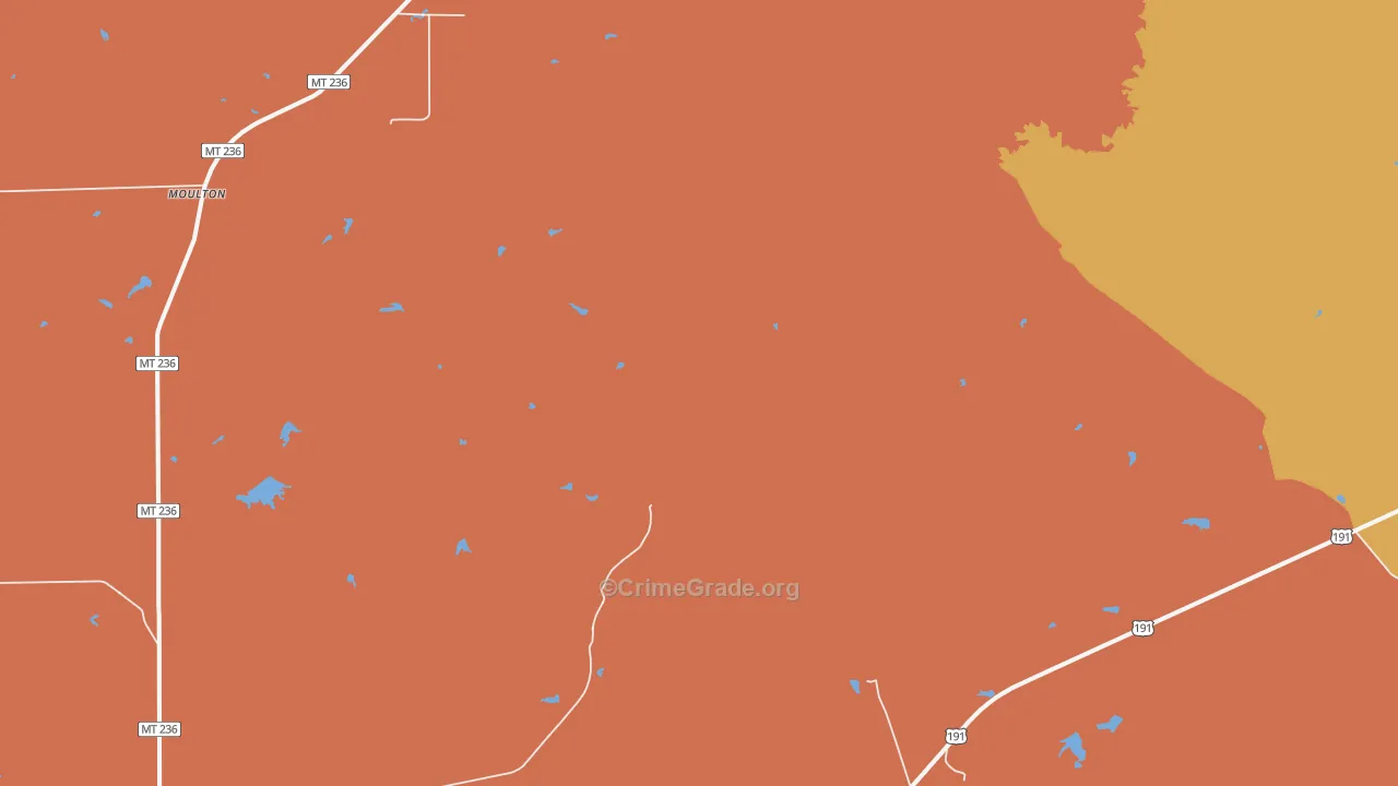 Christina, MT Map of Robbery Rates