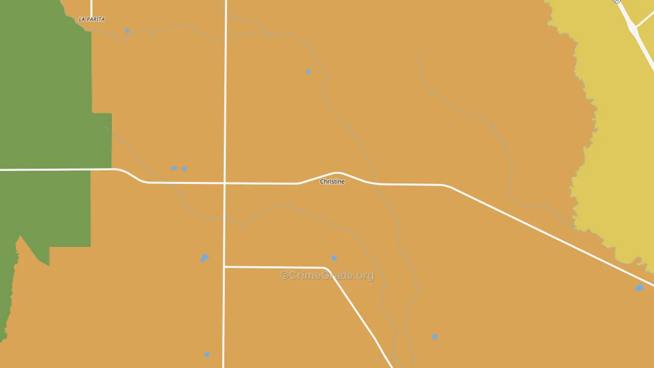 Christine, TX Map of Robbery Rates