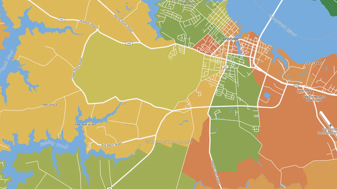 Christs Rock, MD Map of Robbery Rates
