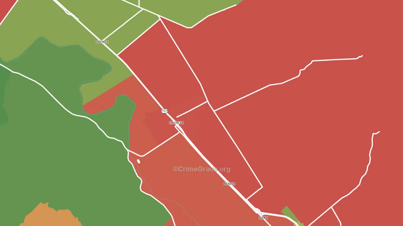 Chualar, CA Map of Robbery Rates
