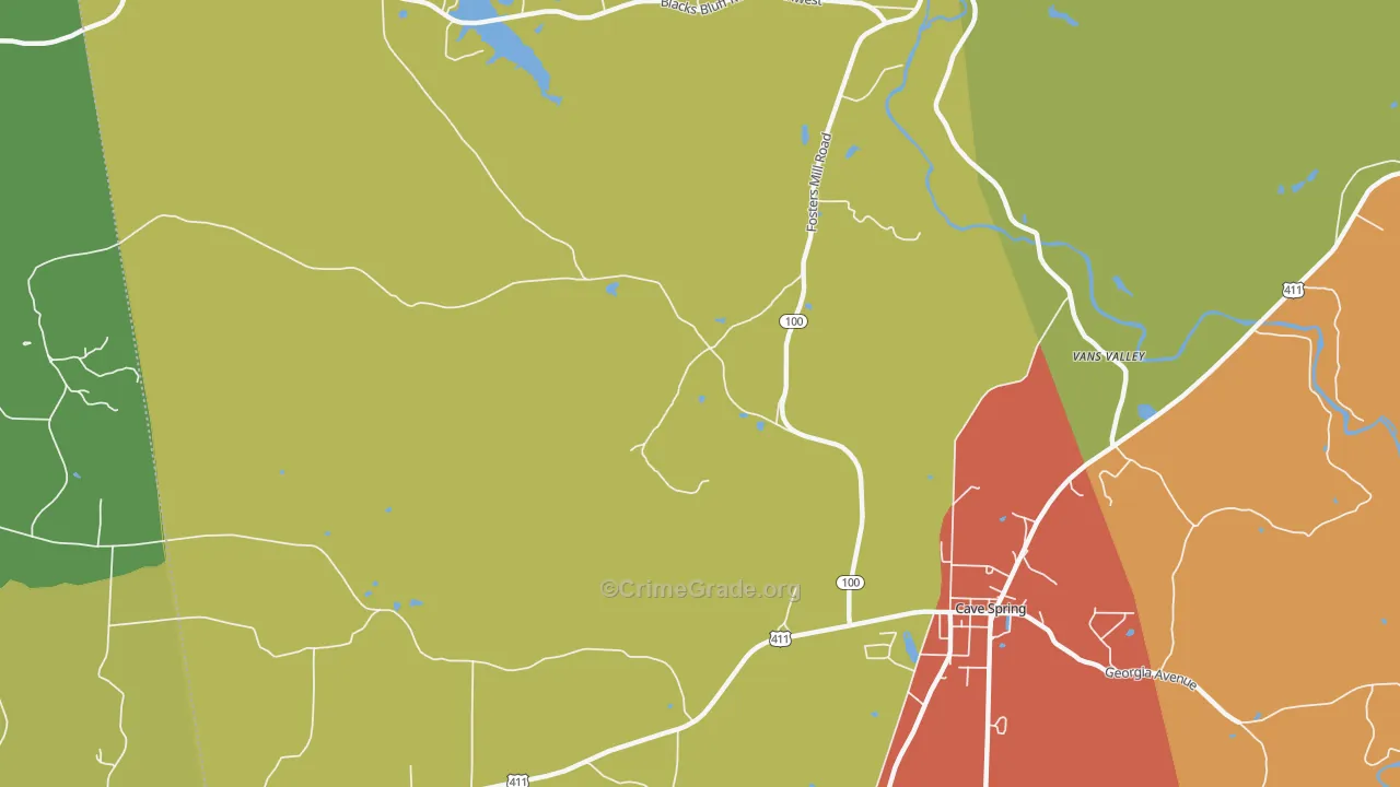 Chubbtown, GA Map of Robbery Rates