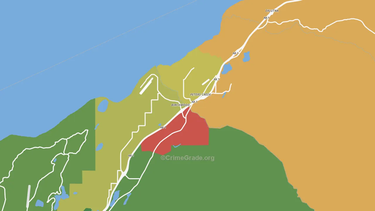 Chugiak, AK Map of Robbery Rates
