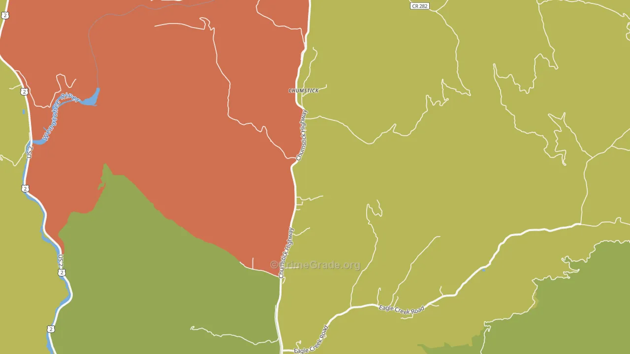 Chumstick, WA Map of Robbery Rates