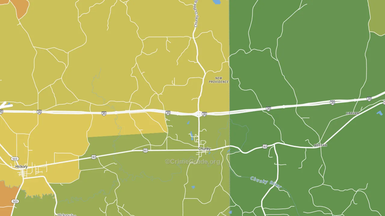 Chunky, MS Map of Robbery Rates