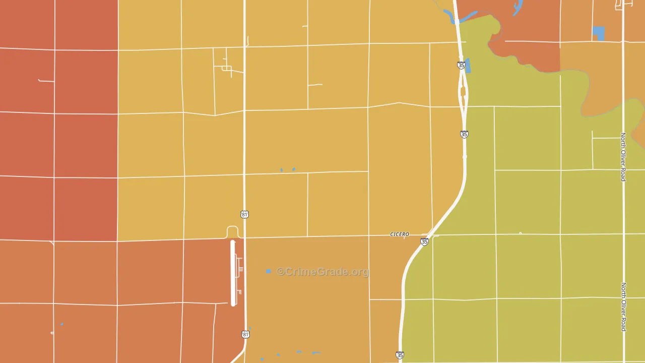Cicero, KS Map of Robbery Rates