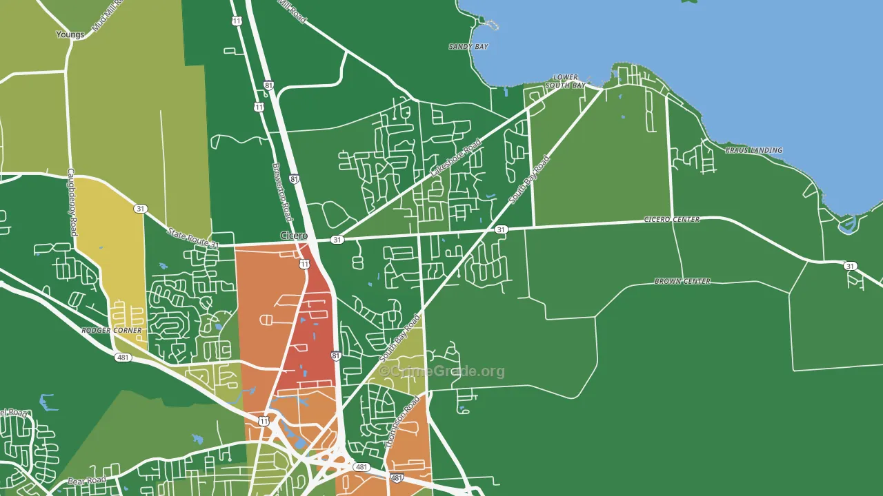 Cicero, NY Map of Robbery Rates