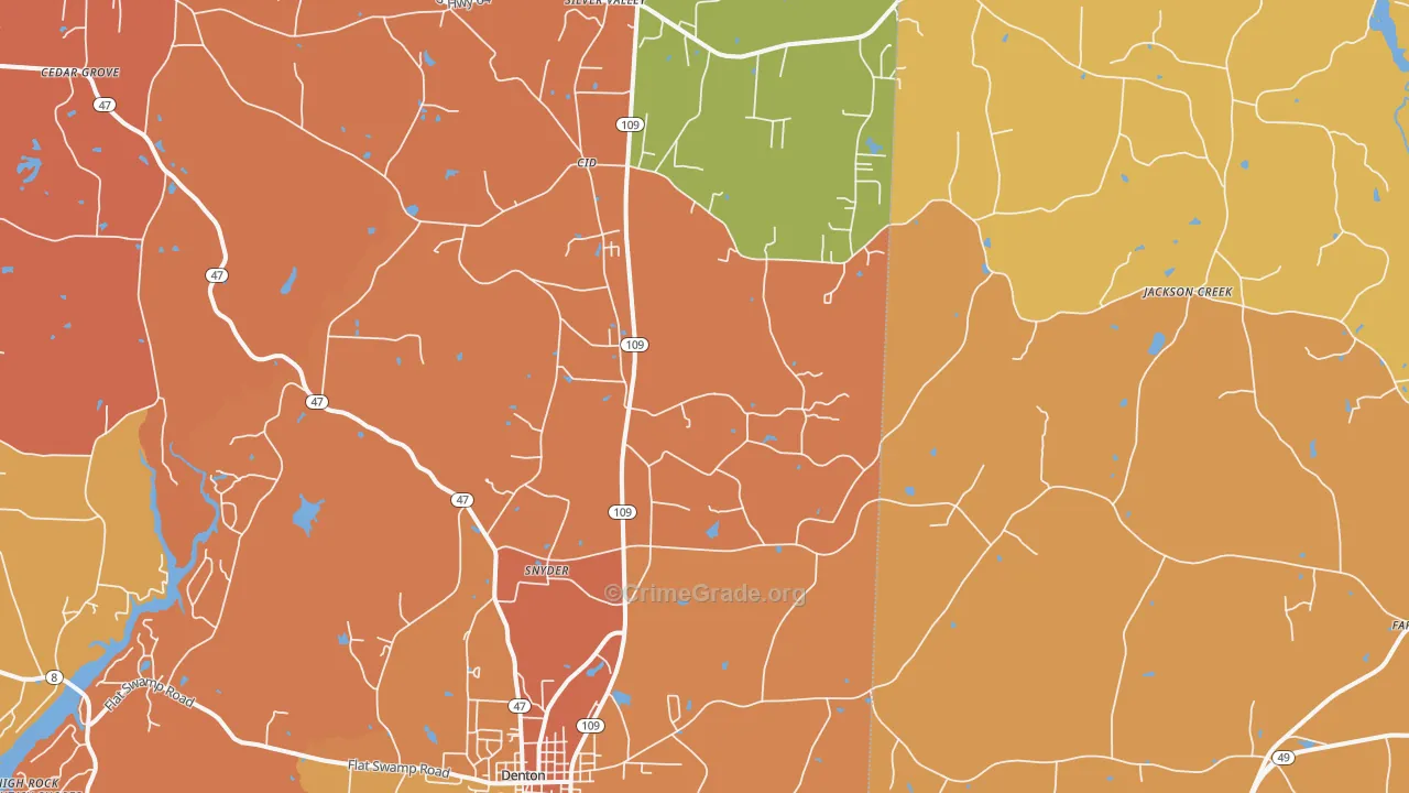 Cid, NC Map of Robbery Rates