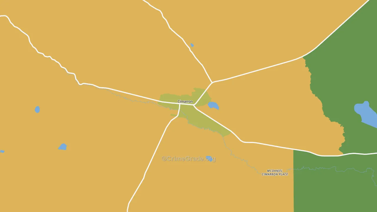Cimarron, NM Map of Robbery Rates
