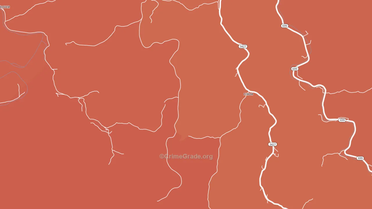 Cinda, KY Map of Robbery Rates
