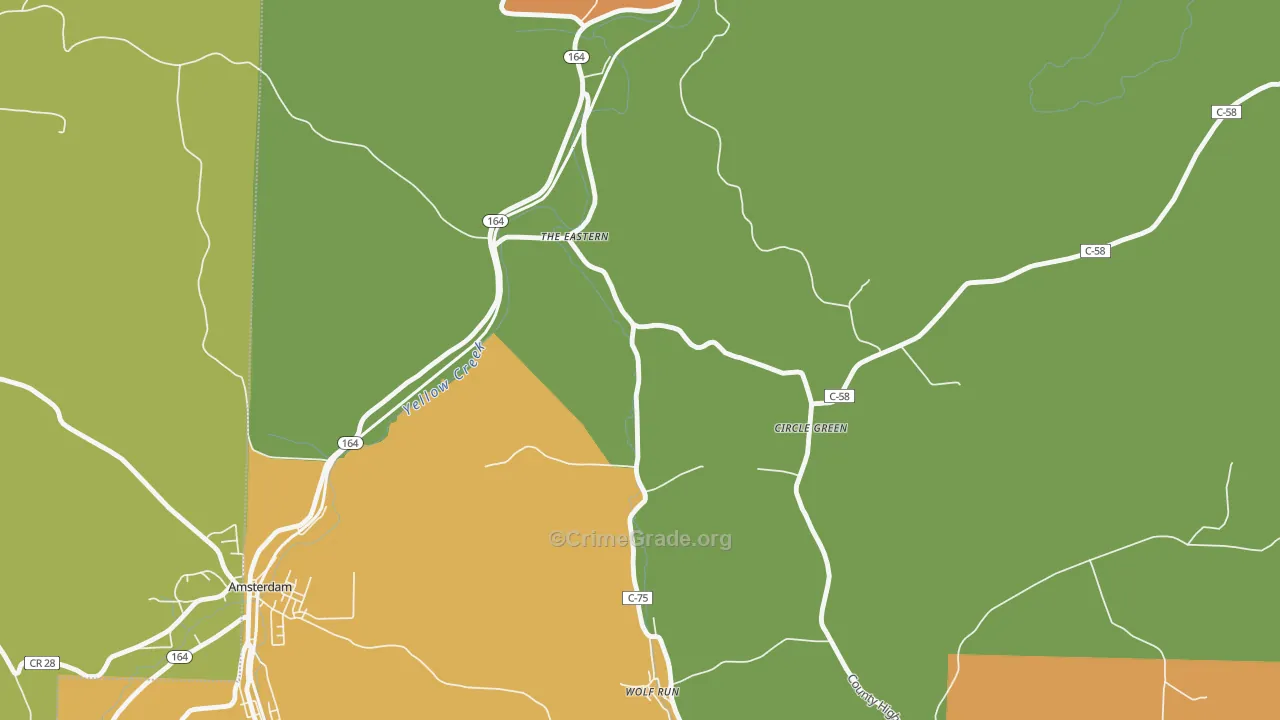 Circle Green, OH Map of Robbery Rates
