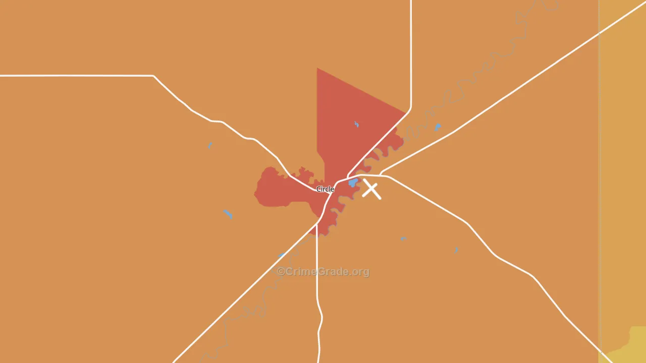 Circle, MT Map of Robbery Rates