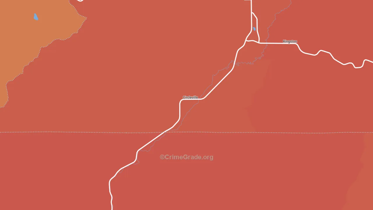 Circleville, UT Map of Robbery Rates