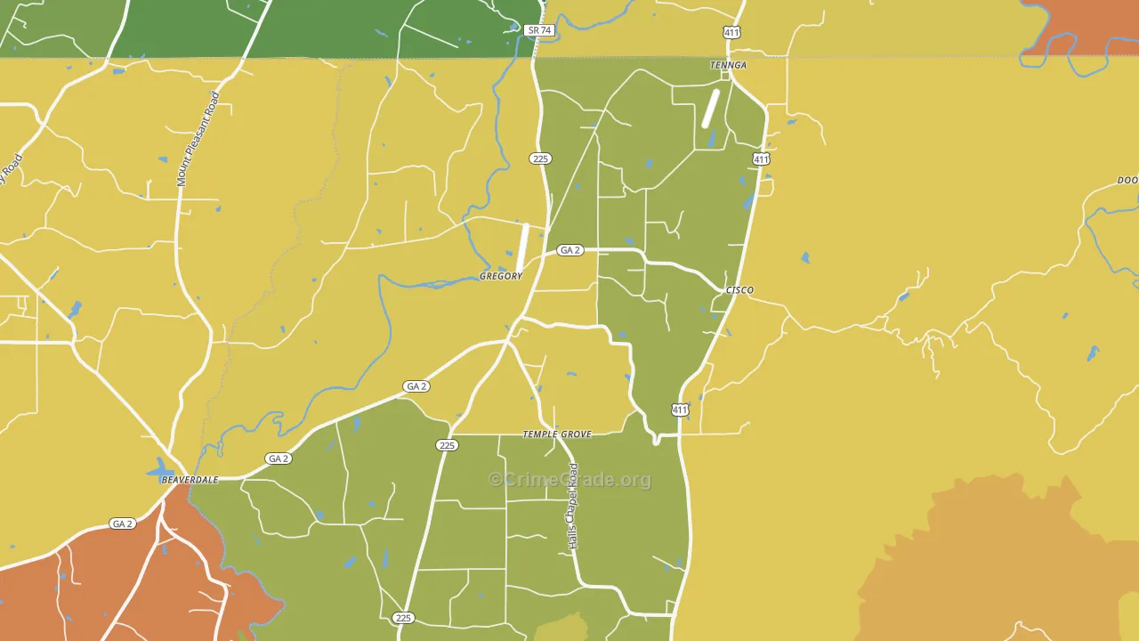 Cisco, GA Map of Robbery Rates
