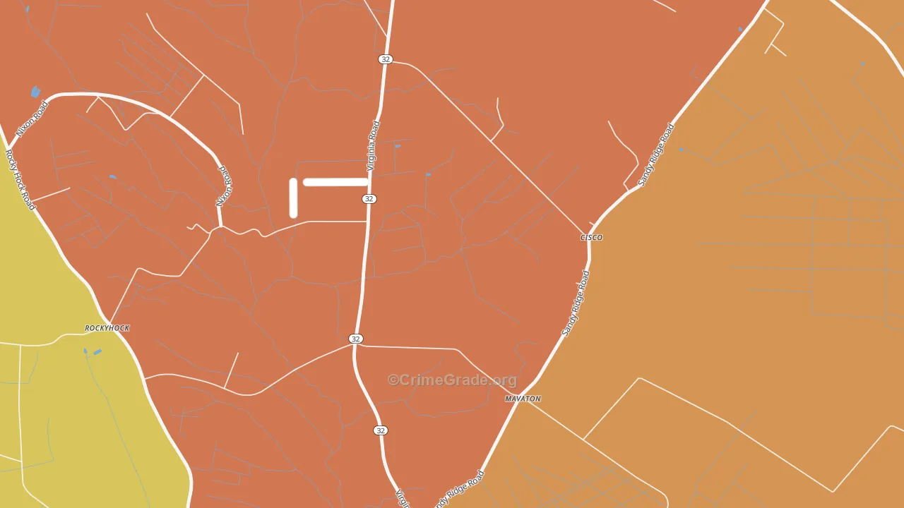 Cisco, NC Map of Robbery Rates