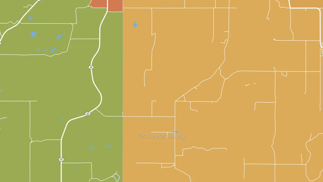 Citra, OK Map of Robbery Rates