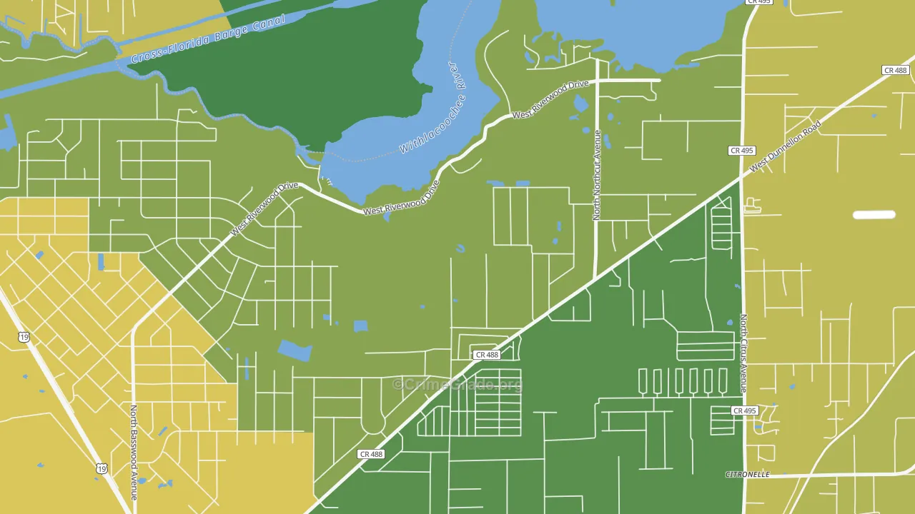 Citronelle, FL Map of Robbery Rates