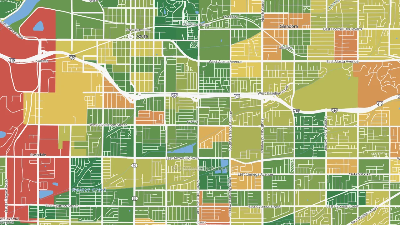 Citrus, CA Map of Robbery Rates